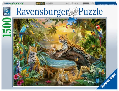 Ravensburger 17435 Puzzle Leopardenfamilie im Dschungel 1500 Teile