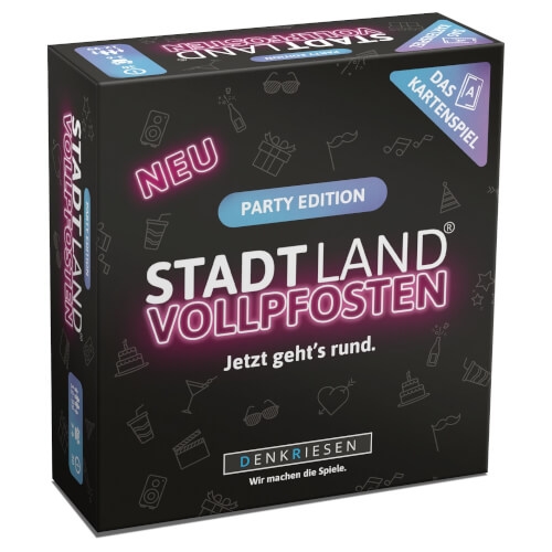 D & R Denkriesen DR_SL3012 STADT LAND VOLLPFOSTEN: Das Kartenspiel – Party Edition