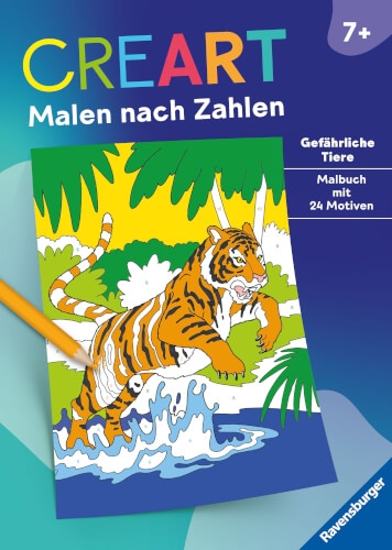 Ravensburger 48913 CreArt Malen nach Zahlen ab 7: Gefährliche Tiere Kreativität