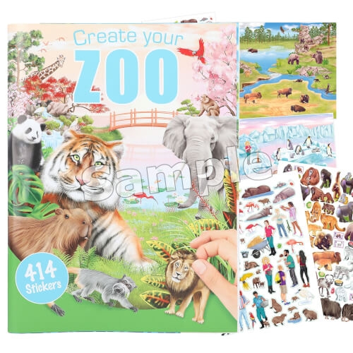 Depesche 12753 Create your ZOO, Malbuch mit Stickern