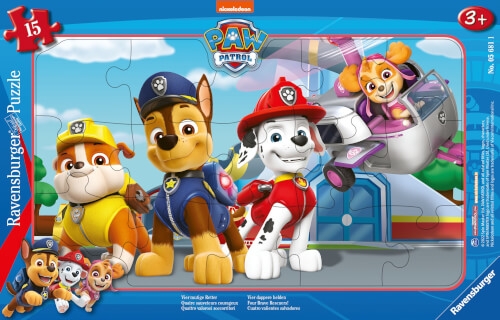 Ravensburger Kinderpuzzle 05681 - Vier mutige Retter - 15 Teile PAW Patrol Rahmenpuzzle für Kinder a