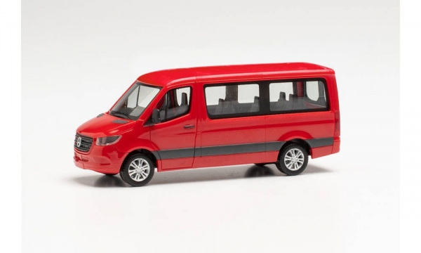 Herpa 096478 Mercedes-Benz Sprinter `18 Bus Flachdach, rot