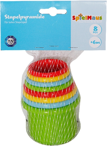 Vedes 40774068 Spielmaus Baby Stapelbecher 8-teilig