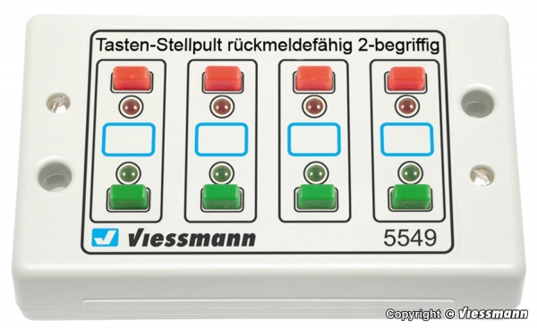 Viessmann 5549 Universal-Tasten-Stellpult, rückmeldefähig, 2-begriffig