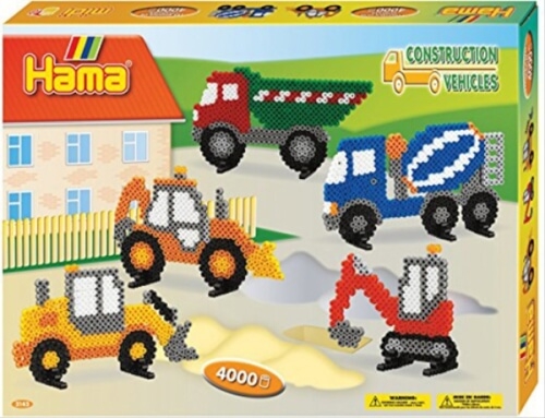 Dan Import 3143 Hama® Bügelperlen Midi - Geschenkpackung Baufahrzeuge - 1 Stiftplatte Brummi, 400