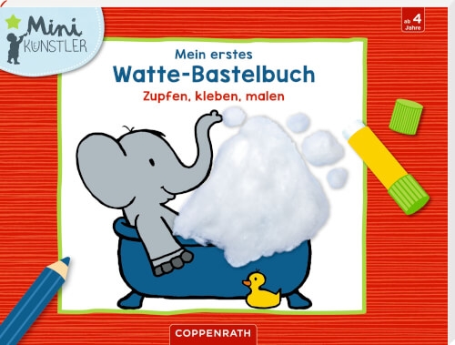 Coppenrath 64504 Mein 1. Watte-Bastelbuch - Zupfen, kleben, malen (Mini-K.)