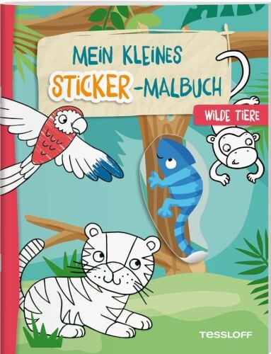 Tessloff 378864681 Mein kleines Sticker-Malbuch. Wilde Tiere