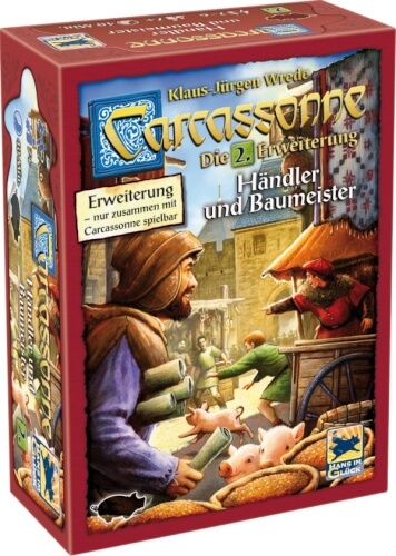 Asmodee 61108581 Hans im Glück Carcassonne Erweiterung 2 Händler & Baumeister