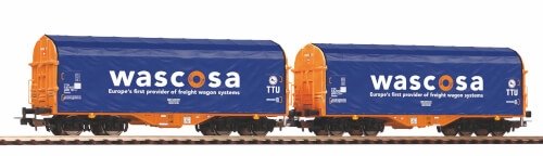 Piko 58396 H0 2er Set Schiebeplanenwagen SBB Wascosa