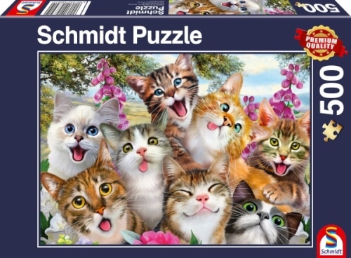 Schmidt Spiele 58391 Puzzle: Katzen-Selfie 500 Teile