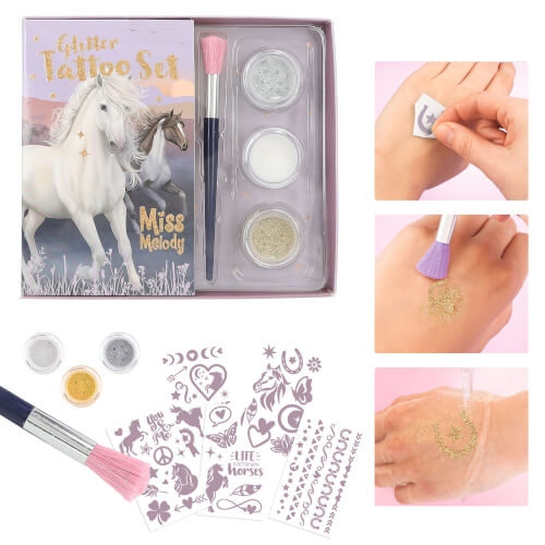 Depesche 12657 Miss Melody Glitzer Tattoo Set NIGHT HORSES