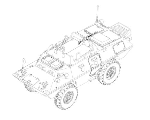 Trumpeter 757444 1/72 USAF CM 706E2. Plastikmodellbausatz eines US-amerikanischen gepanzerten Fahrze