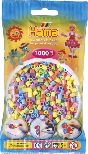 Dan Import 207-50 HAMA Bügelperlen Midi - Pastell Mix 1000 Perlen (6 Farben)