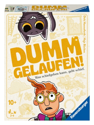 Ravensburger 20968 - Dumm Gelaufen! Kartenspiel für 2-6 Personen, Mit Mac und schwarzer Katze Murphy