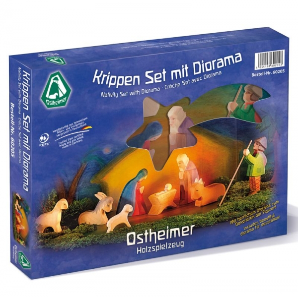 Ostheimer 60205 Krippen Set mit Diorama 11-tl