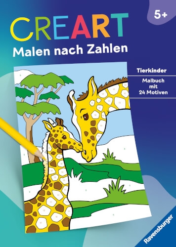 Ravensburger 48937 CreArt Malen nach Zahlen ab 5: Tierkinder Kreativität