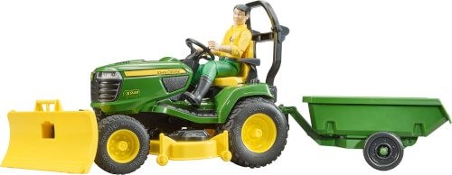 Bruder 62104 John Deere Aufsitzrasenmäher mit Anhänger