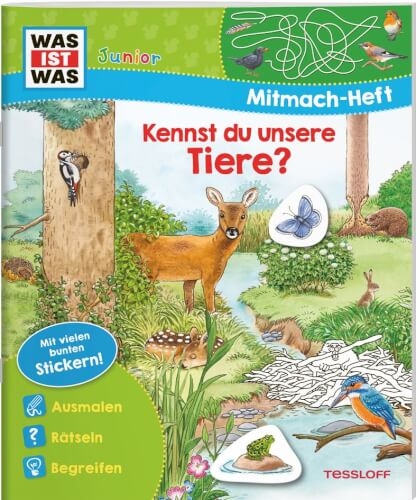 Tessloff 378867537 WAS IST WAS Junior Mitmach-Heft Kennst du unsere Tiere?