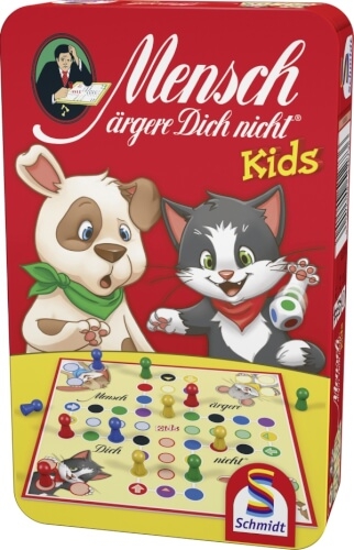 Schmidt Spiele 51273 Mensch ärgere dich nicht Kids Mitbrinspiel in der Metalldose