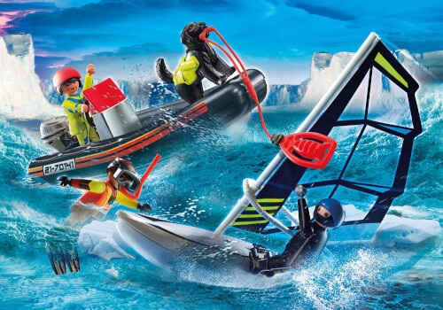 Playmobil 70141 Seenot: Polarsegler-Rettung mit Schlauchboot