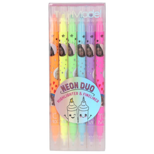 Depesche 11383 TOPModel Neon Duo Highlighter&Fineliner Set