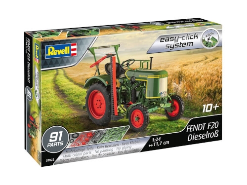 Revell 07822 Fendt F20 Dieselroß Traktor easy-click-system, Revell 0Bausatz zum Zusammenstecken