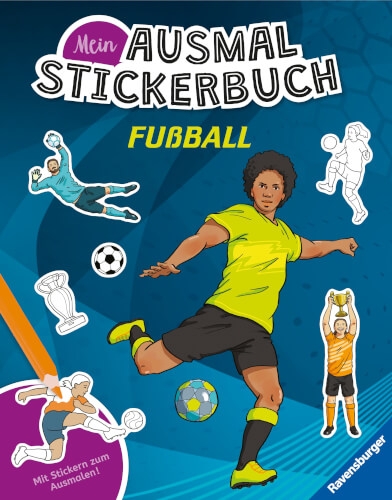 Ravensburger 48908 Mein Ausmalstickerbuch: Fußball Kreativität