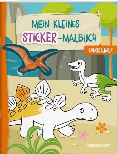 Tessloff 378864682 Mein kleines Sticker-Malbuch. Dinosaurier