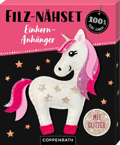 Coppenrath 95296 Filz-Nähset Einhorn-Anhänger (Sterne) - 100% s.g.