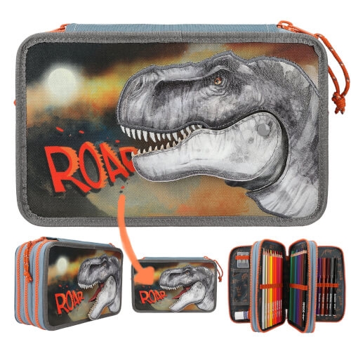 Depesche 11756 Dino World 3-Fach Federtasche ROAR