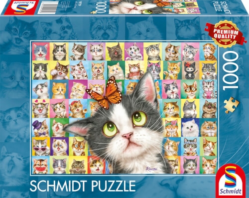 Schmidt Spiele 59759 Puzzle Katzen-Mimik 1000Teile